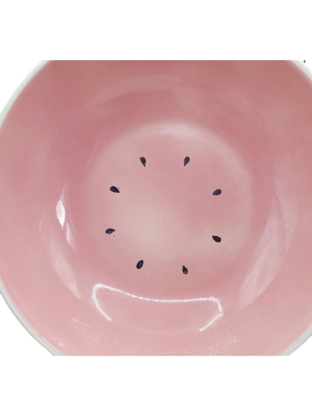 Vtg Watermelon-Inspired Ceramic Bowl Pink Green 11" Fruit-Themed Kitchenware - Picture 5 of 12
